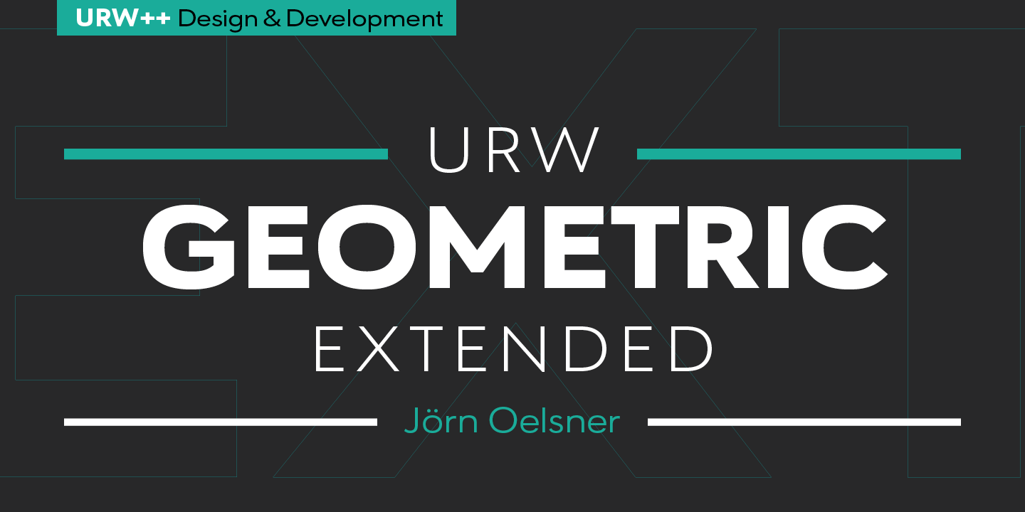Ejemplo de fuente URW Geometric Extended Medium Oblique